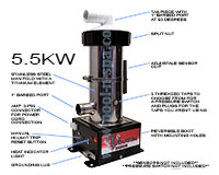 Hydro-Quip 27-V310-7T-K Heater, 5.5KW, Titanium, Vertical