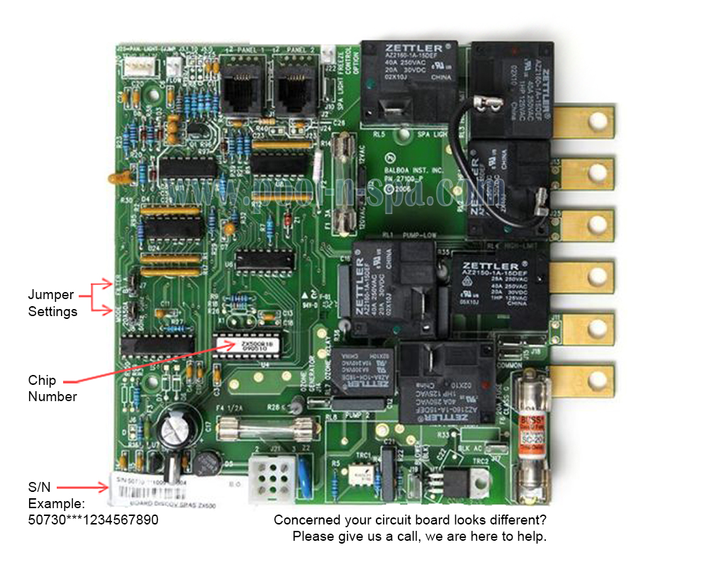 Balboa 50730 Circuit Board ZX500R1(x), Discovery Spas - Click Image to Close