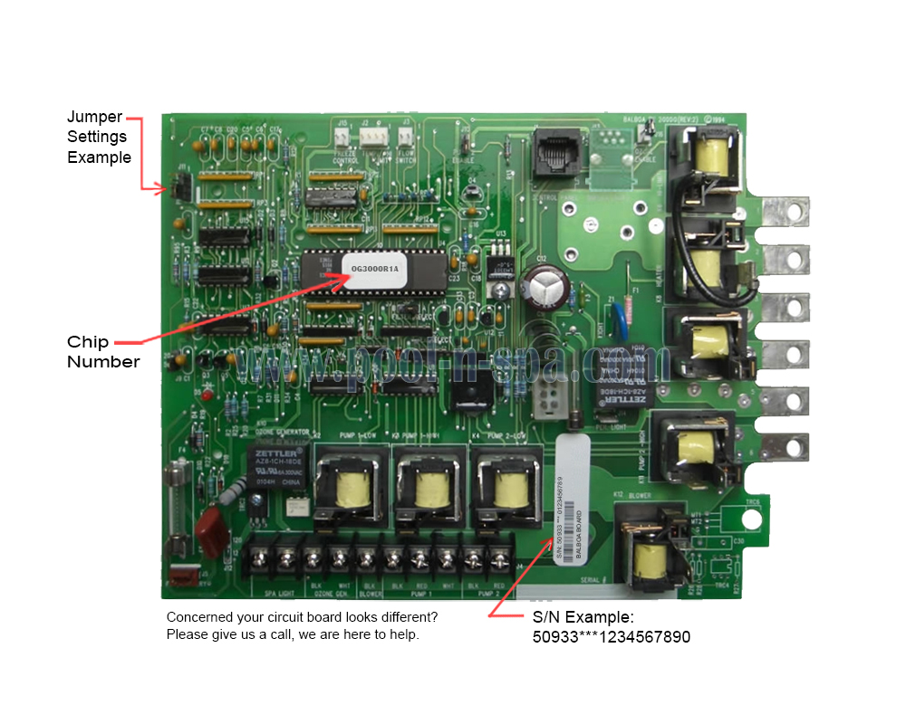 Balboa 50933 Circuit Board OG3000R1(x), Cal Spa ELE09100140 - Click Image to Close