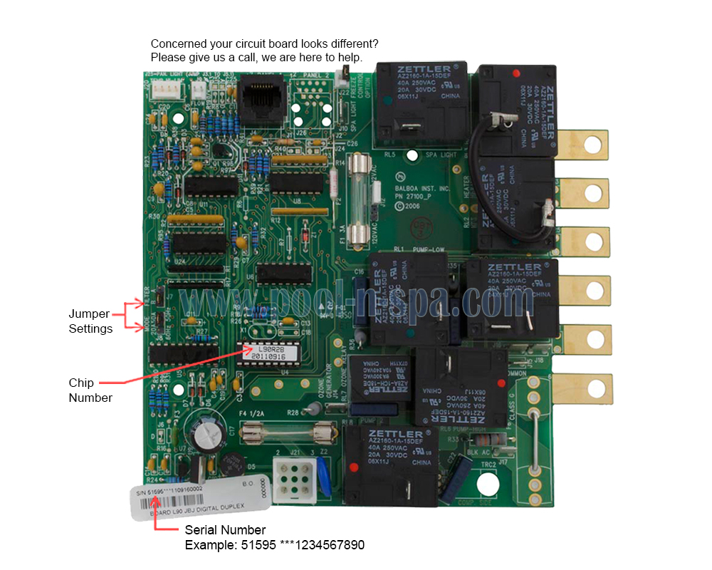 Balboa 51595 Circuit Board L90R2(x), JBJ Spas - Click Image to Close