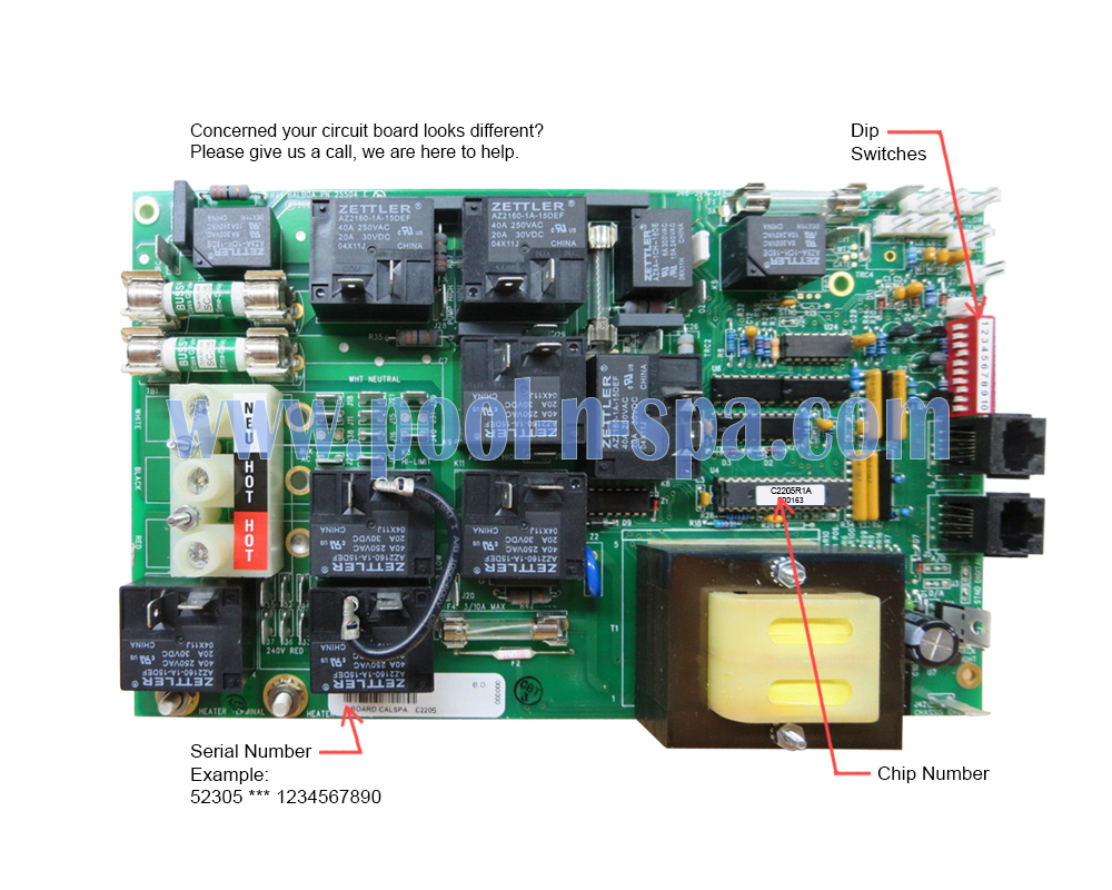 Balboa 52305 Circuit Board C2205R1(x), Cal Spa ELE09100208 - Click Image to Close