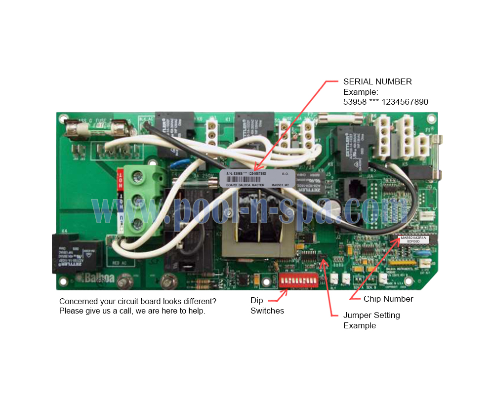 Balboa 53958 Circuit Board MAS501M2R1(x), Master Spas X801035 - Click Image to Close