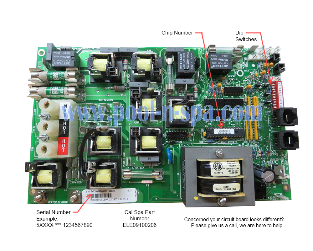 Cal Spa ELE09100206 Circuit Board 2200R1(x) - Click Image to Close