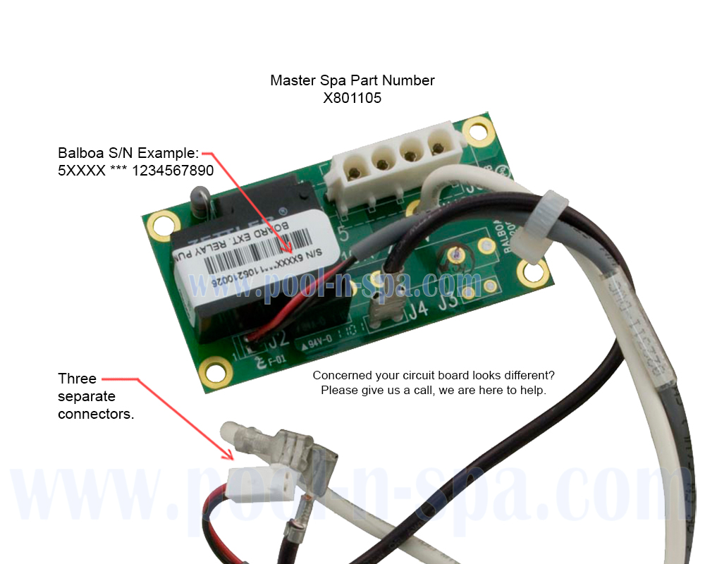Master Spas X801105 Extension Relay Circuit Board - Click Image to Close