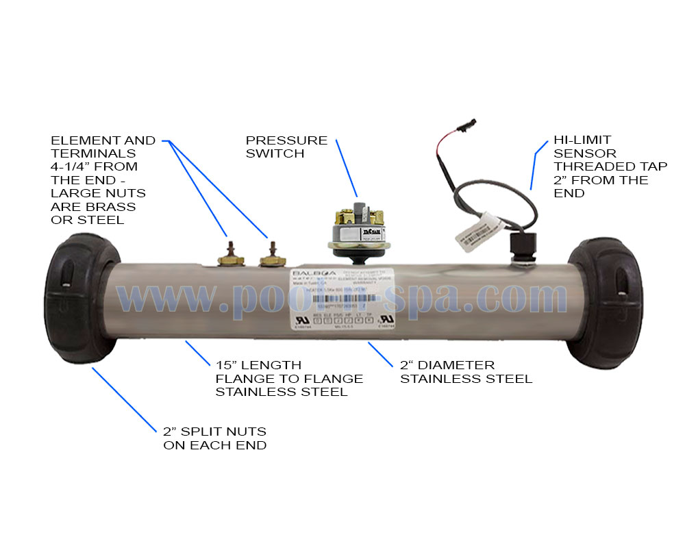 Balboa 58019 Heater, 5.5KW, LE, VALUE