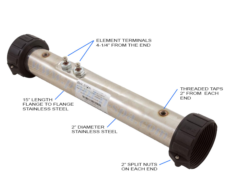 Balboa 58212 Heater, 4.0KW, M7, SUV, SS - Click Image to Close