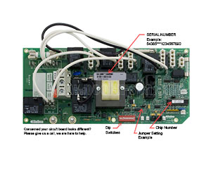 Balboa 54385, VS511SZR1(x), VS511SZR2(x) Circuit Board, Hydro-Quip